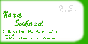 nora sukosd business card